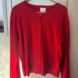 H&M Red Fine-knit Cardigan